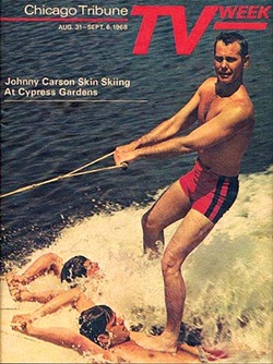 Johnny Carson waterskiing magazine cover