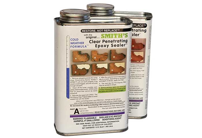 Photo photo: Two cans of Smith's Clear Penetrating Epoxy Sealer