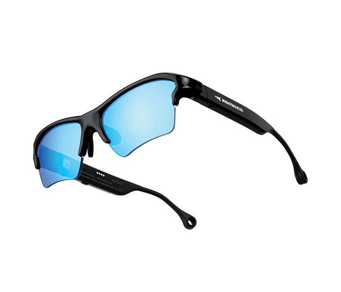 Black sunglasses with lightblue lenses