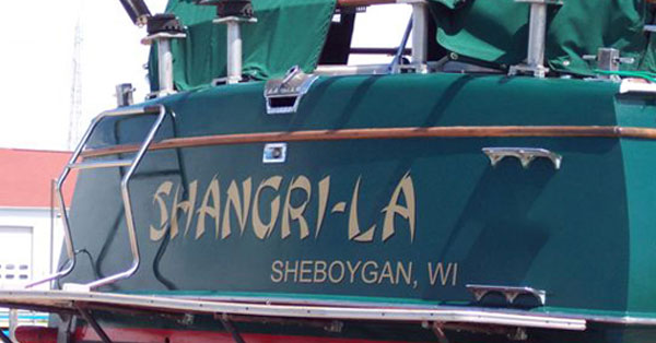 Boat name stickers