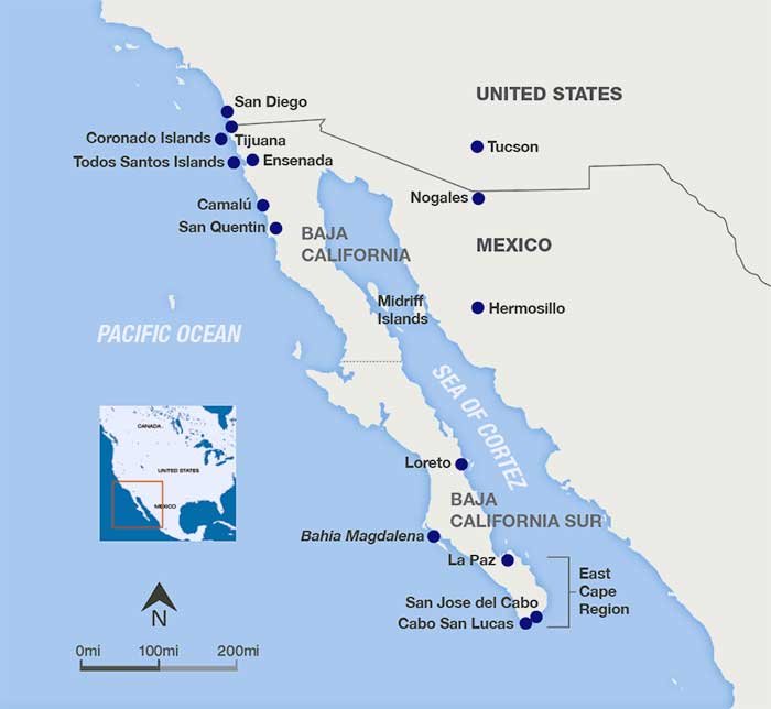 Baja Mexico Map 