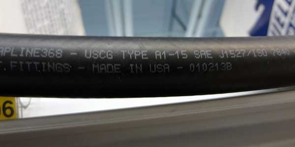 USCG-approved fuel hose