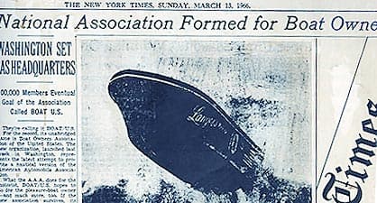 Newspaper with headline national association formed for boat owners