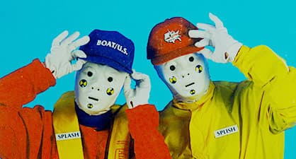 Two test dummies posing with boatus gear and life jacket